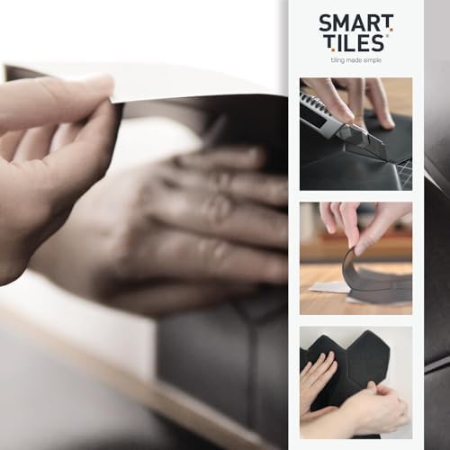 Smart Tiles بلاط سمارت تايلز لاصق للجدران - 10 ألواح بمقاس 10.95 بوصة × 9.70 بوصة - بلاط ثلاثي الأبعاد لاصق للجدران والمطابخ والحمامات، كاساندرا - Image 3